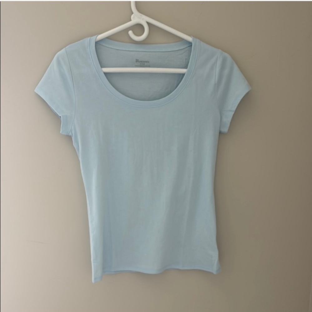 No Boundaries Blue Fitted Cap Sleeve T-Shirt
